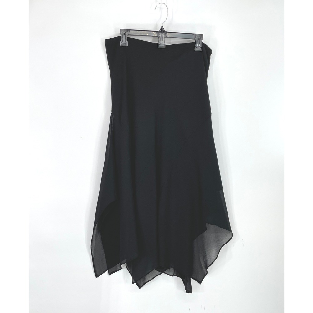 scarlett Women Witchy Skirt 12 Midi Black Handkerchief Hem Balletcore Whimsygoth